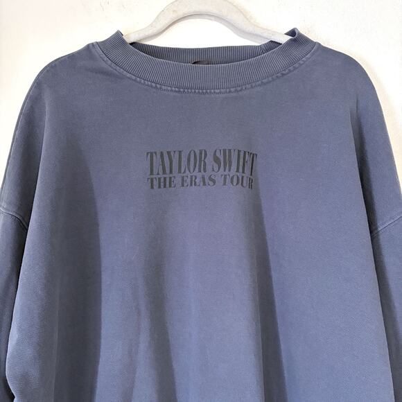TAYLOR SWIFT Eras Tour Official Merch Oversized Sweatshirt in Gray Blue Size L - Picture 4 of 14
